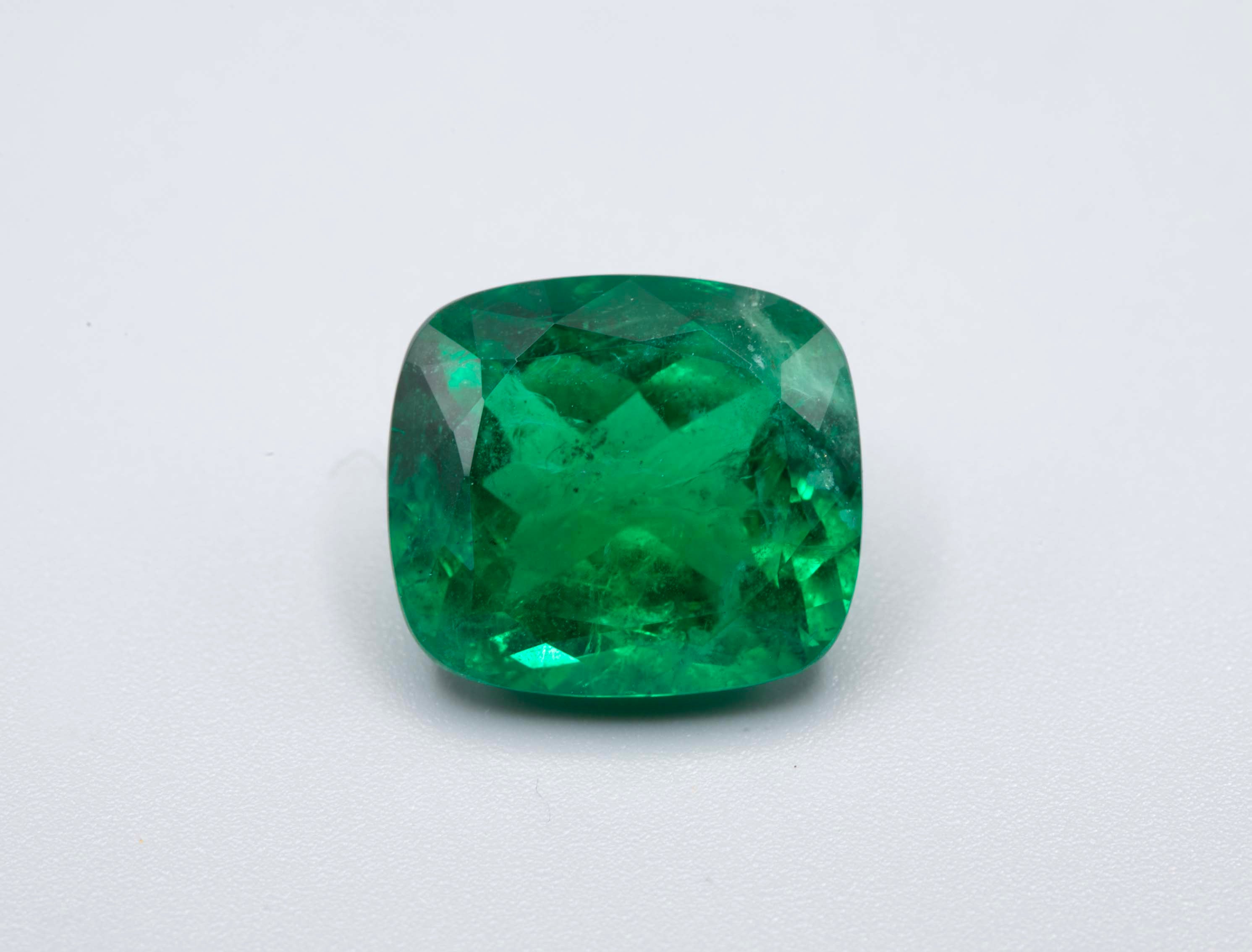 6.55-Carat Cushion Cut Emerald