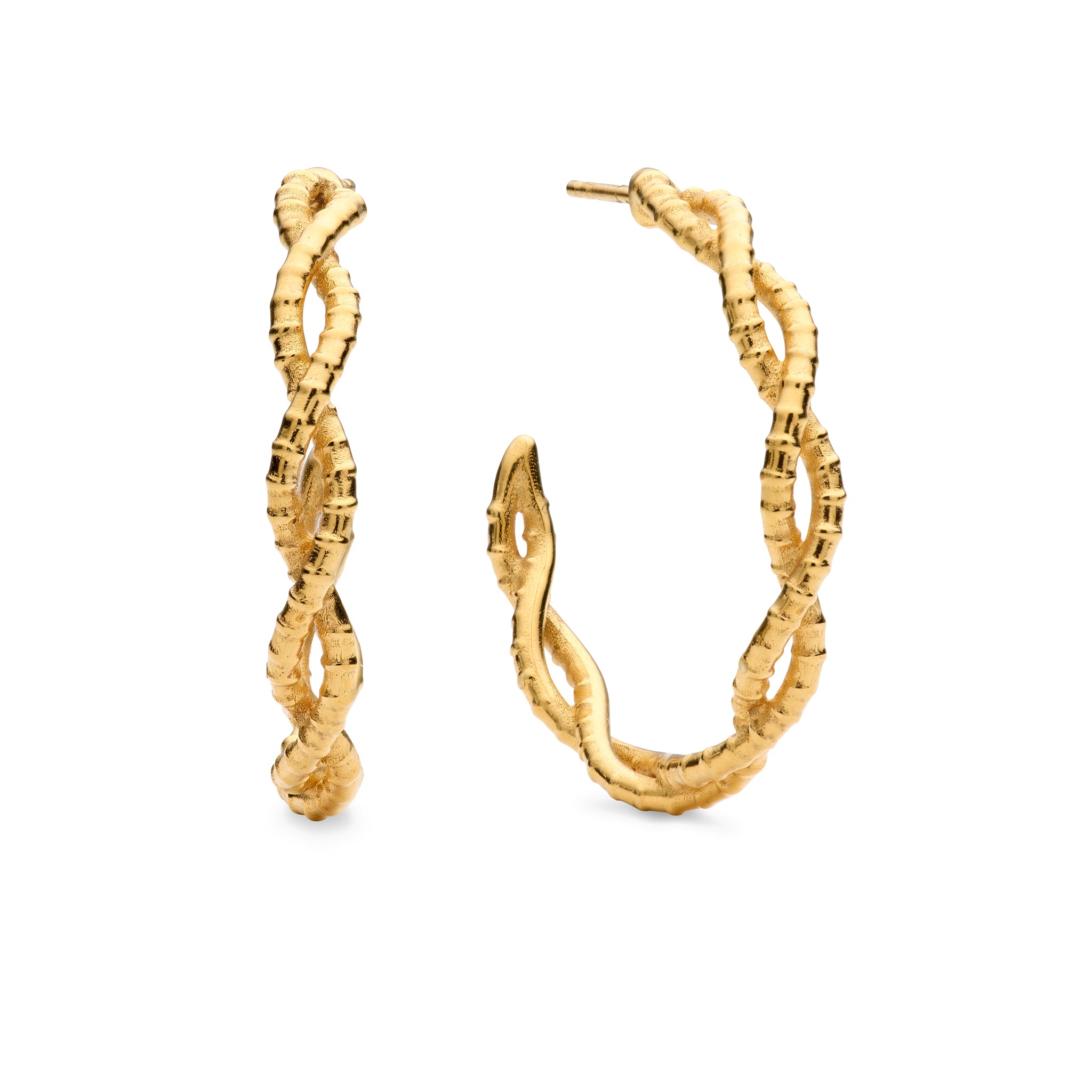 18K Yellow Gold Large Sable Hoops