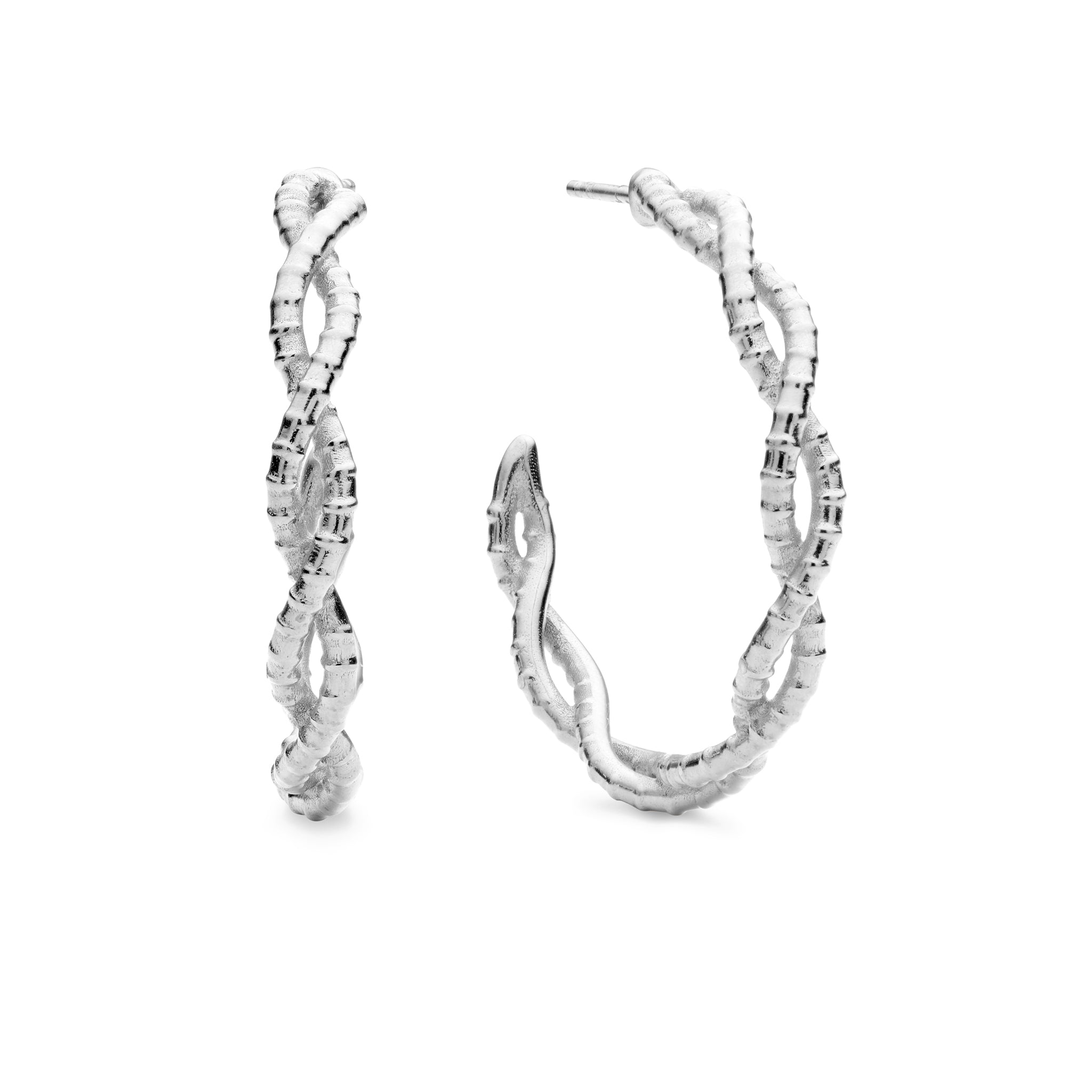 Large Sable Hoops in Sterling Silver