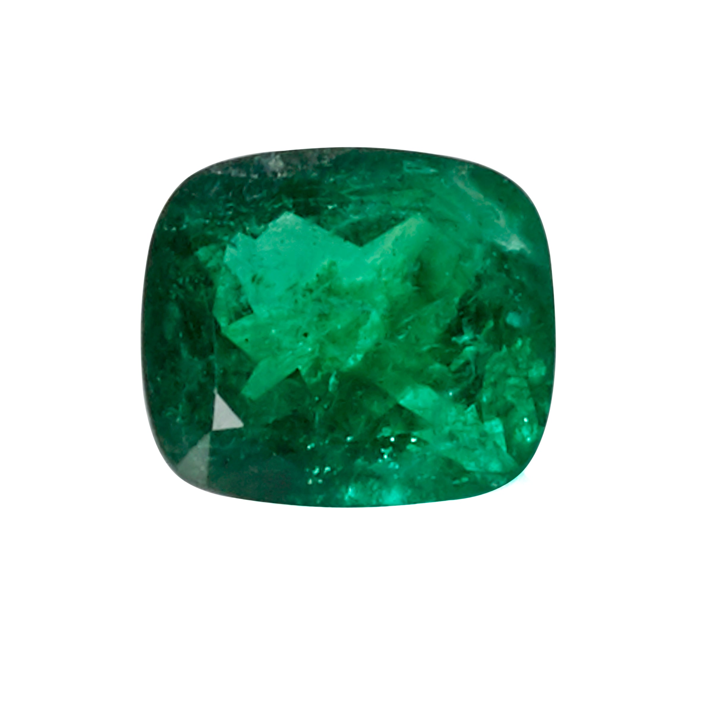 6.55-Carat Cushion Cut Emerald